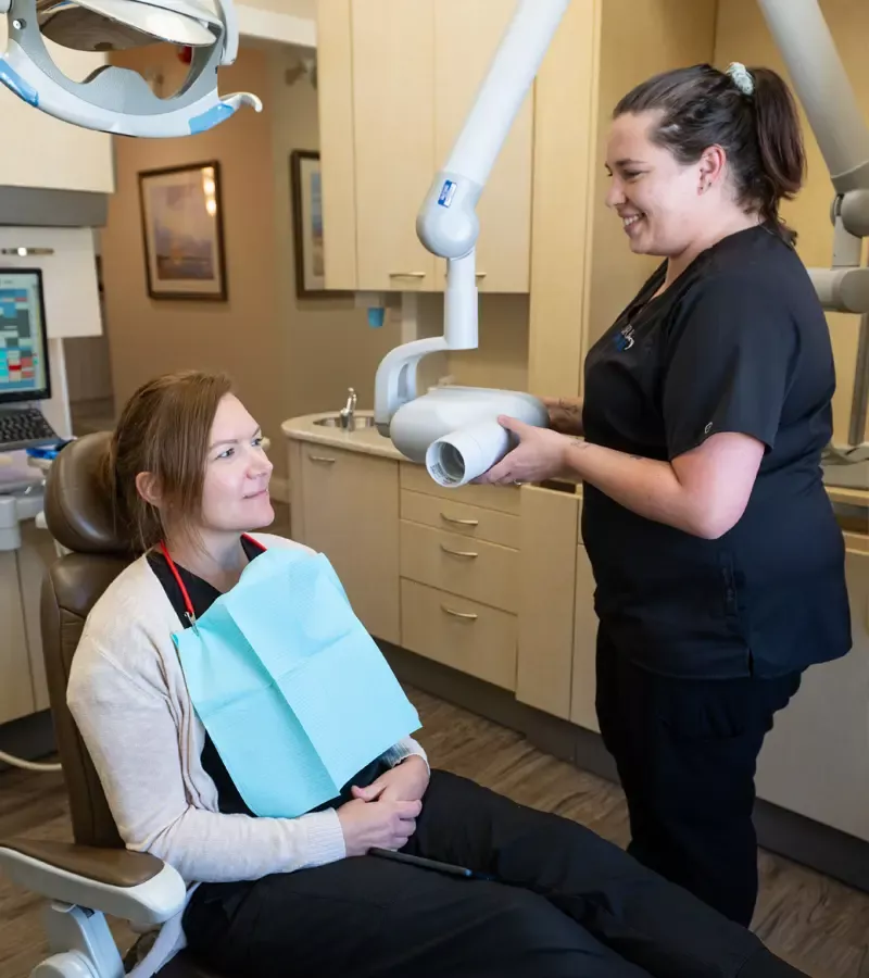 Patient receiving dental x-ray